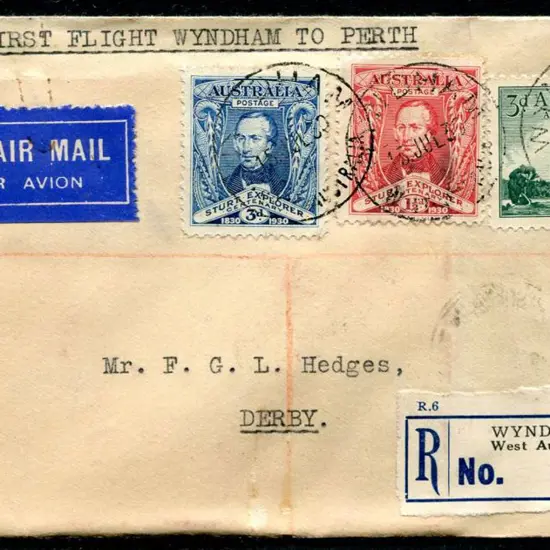 1930 (13th July) Wyndham to Derby with 17 JUL 30 ...