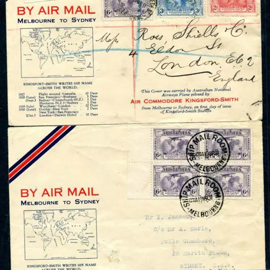 1931 (19th Mar) Melbourne to Sydney boxed map ...