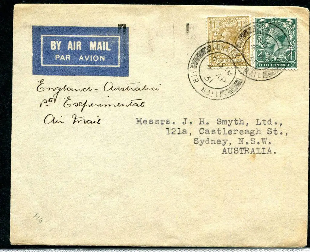 1931 (4th Apr) England to Australia First Official ... Image 1++