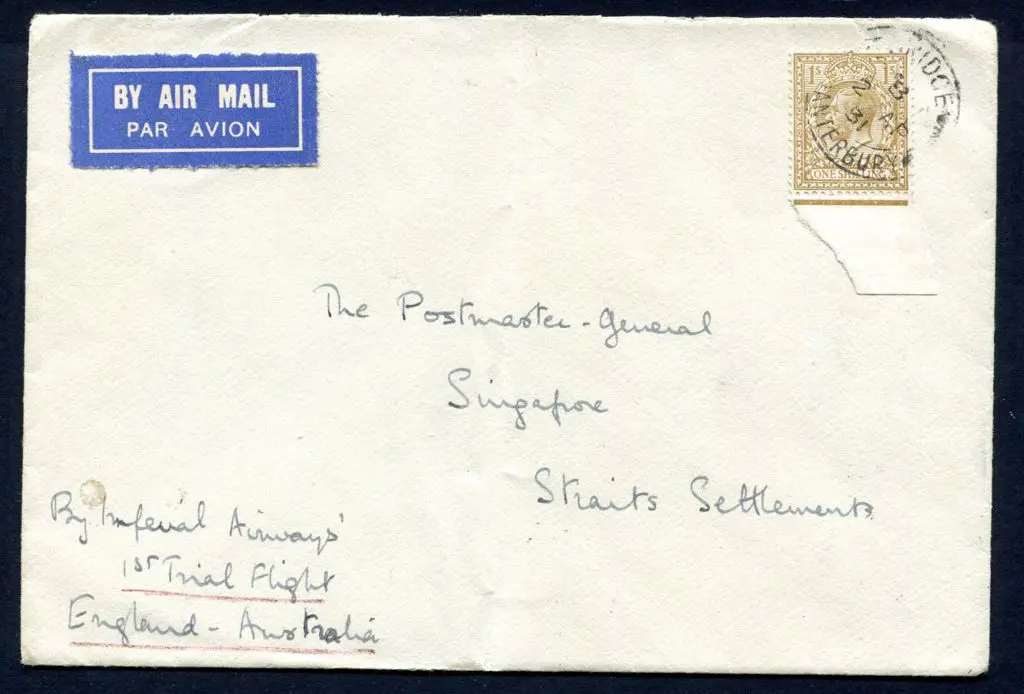 1931 (4th Apr) England to Singapore on flight to ... Image 1++