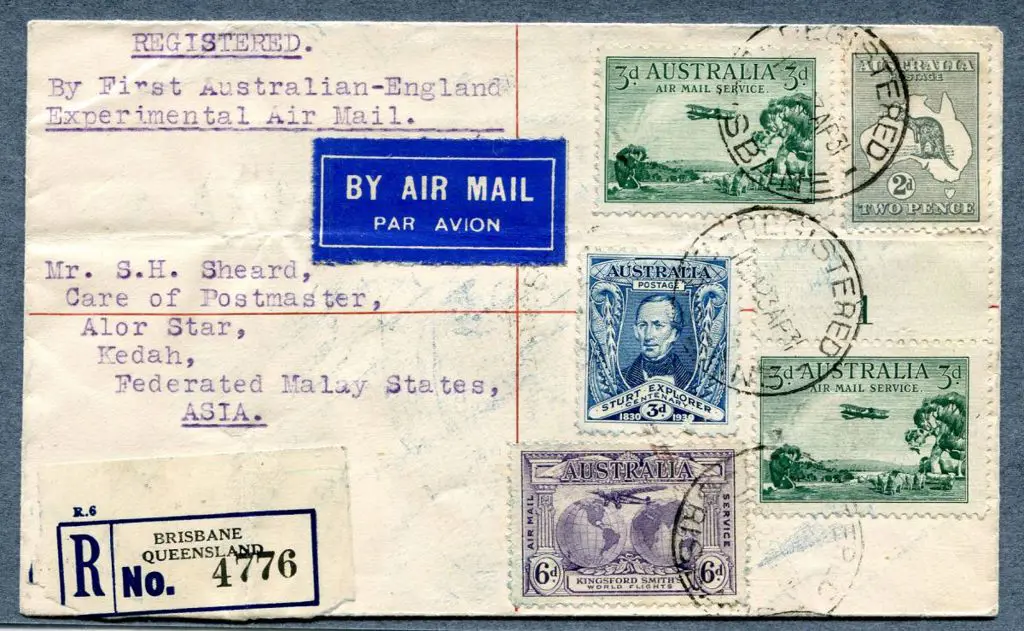 1931 (23rd Apr) Australia to Singapore & Malaya ... Image 1++
