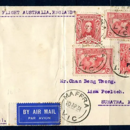 1931 (23rd Apr) Australia to Sumatra intermediate ...