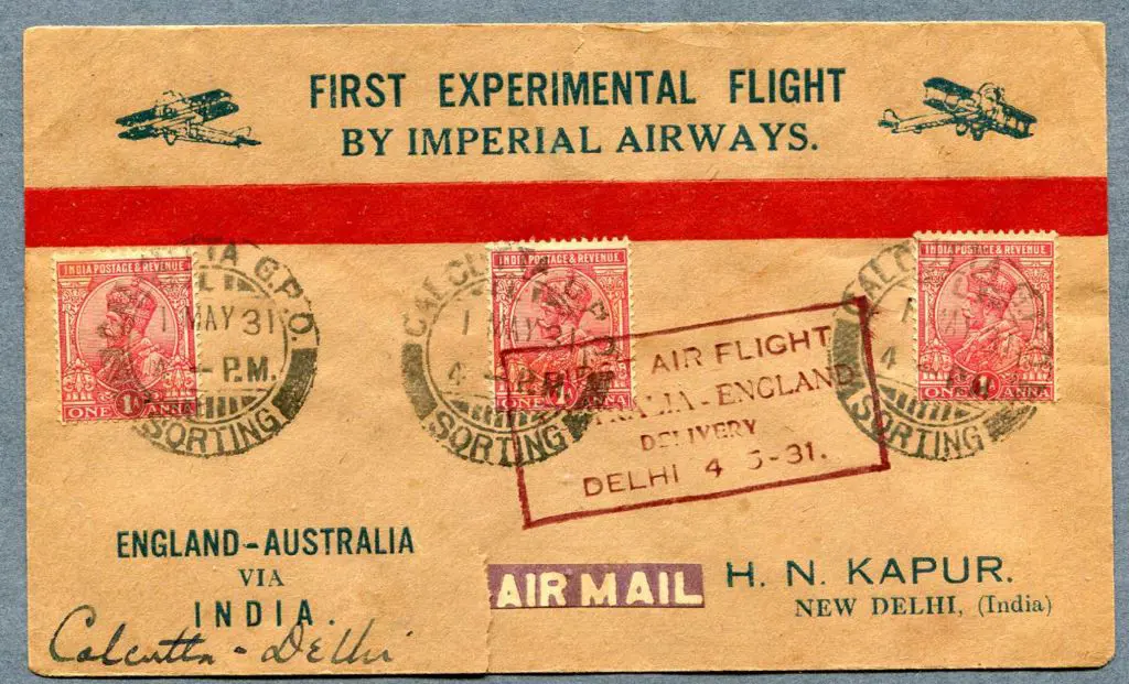 1931 (23rd Apr) Calcutta to Delhi internal ... Image 1++