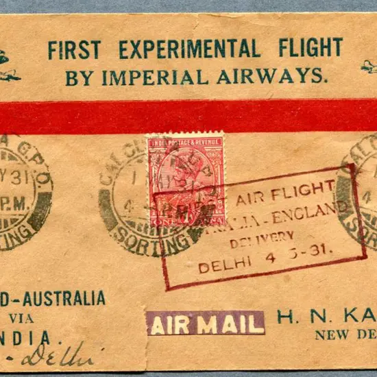 1931 (23rd Apr) Calcutta to Delhi internal ...
