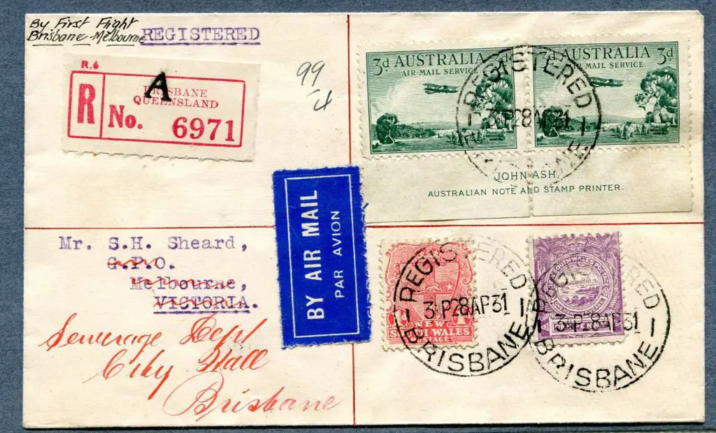 1931 (29th Apr) Brisbane to Melbourne ANA ... Image 1++
