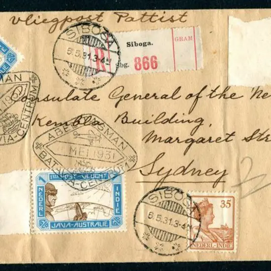 1931 (30th Apr) Java to Australia KLM Siboga ...
