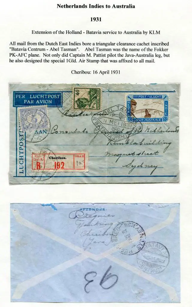 1931 (30th Apr) ditto but Cheribon Registered ... Image 1++