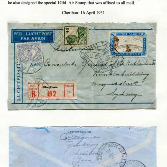 1931 (30th Apr) ditto but Cheribon Registered ...