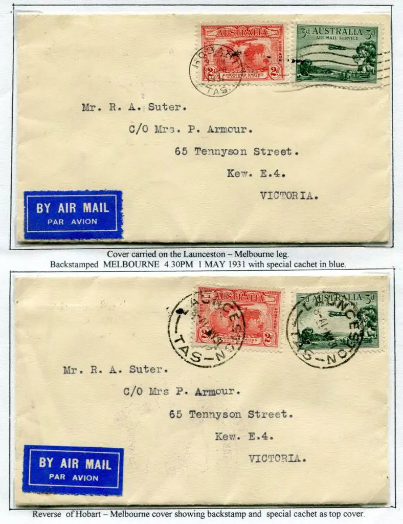 1931 (1st-2nd May) Hobart to Melbourne & ... Image 1++