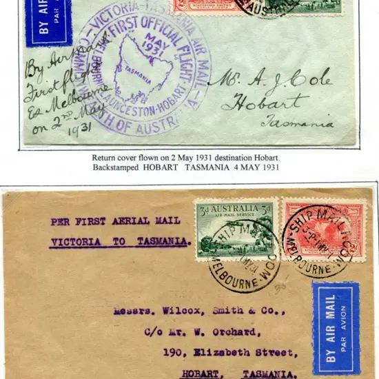 1931 (1st-2nd May) ditto but 2 covers each with 3d ...