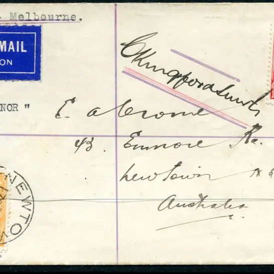 1931 (21st Sept) Sydney to Melbourne intermediate ...