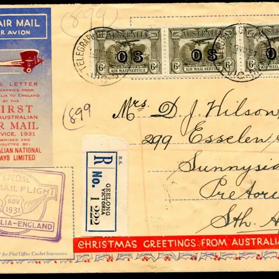 1931 (19th Nov) Australia to England All Aust ...