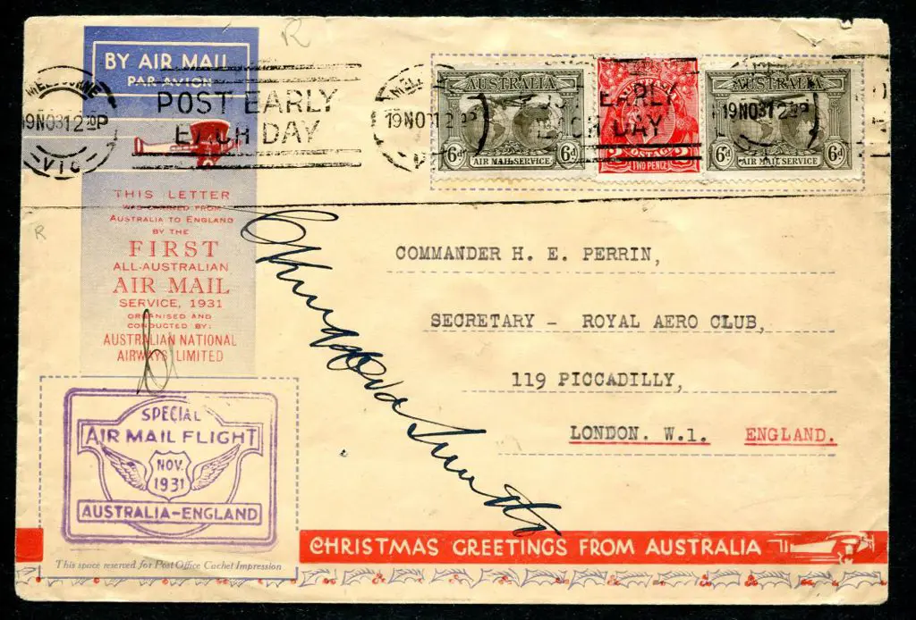 1931 (19th Nov) ditto on ANA env with 6d Airmail ... Image 1++