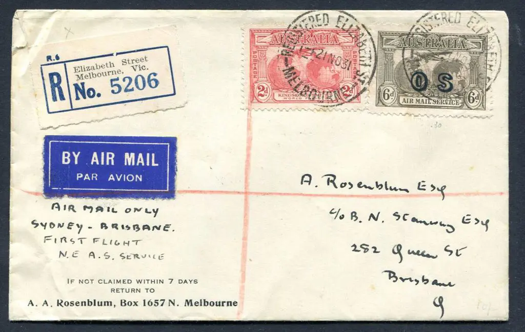 1931 (24th Nov) ditto but one way from Sydney to ... Image 1++