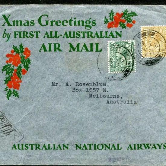 1932 (7th Jan) ditto but with 4d & 1/- KGV tied by ...