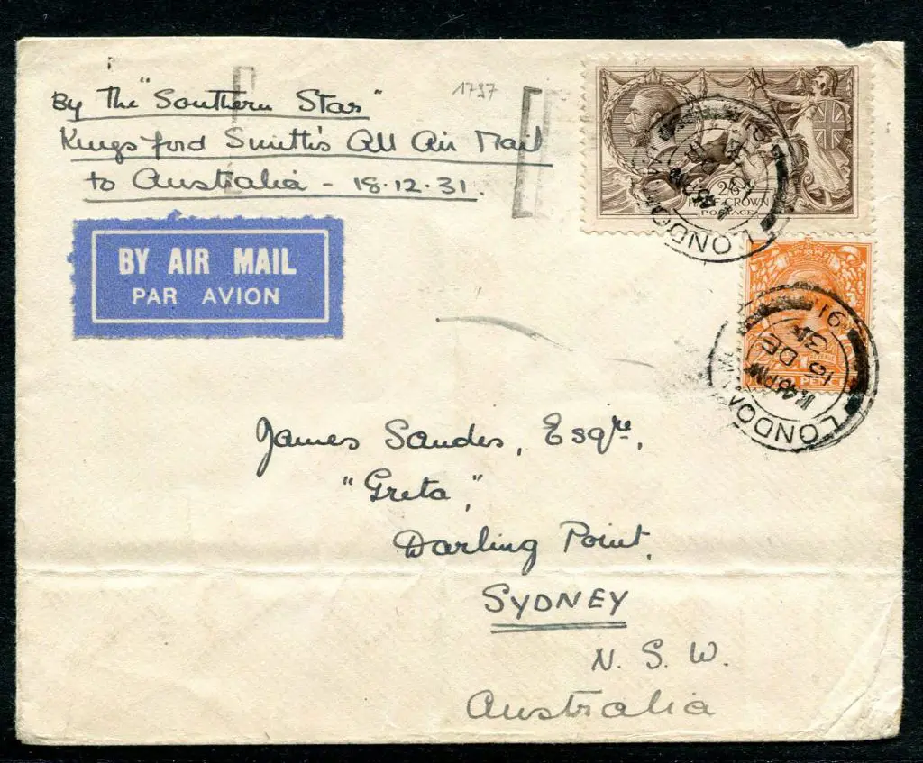 1932 (7th Jan) ditto but plain cover with 2d KGV & ... Image 1++