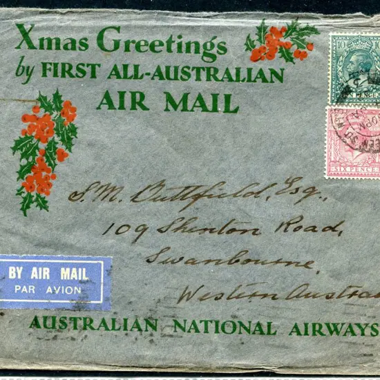 1932 (7th Jan) ditto but with 6d & 10d KGV tied by ...