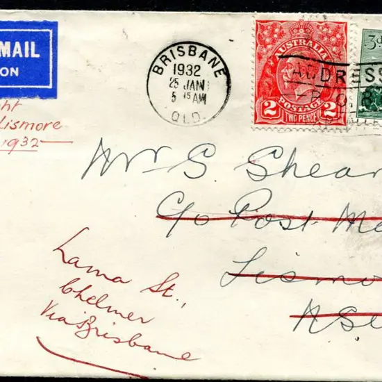 1932 (25th Jan) Brisbane to Lismore by New England ...
