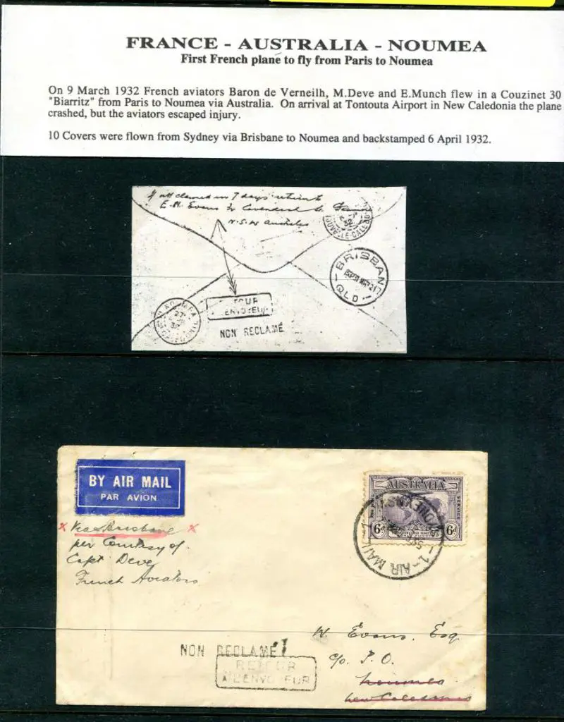 1932 (9th Mar) France to New Caledonia ... Image 1++