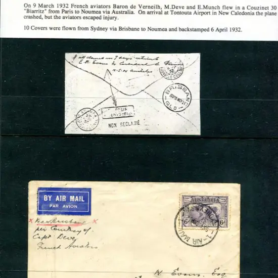 1932 (9th Mar) France to New Caledonia ...