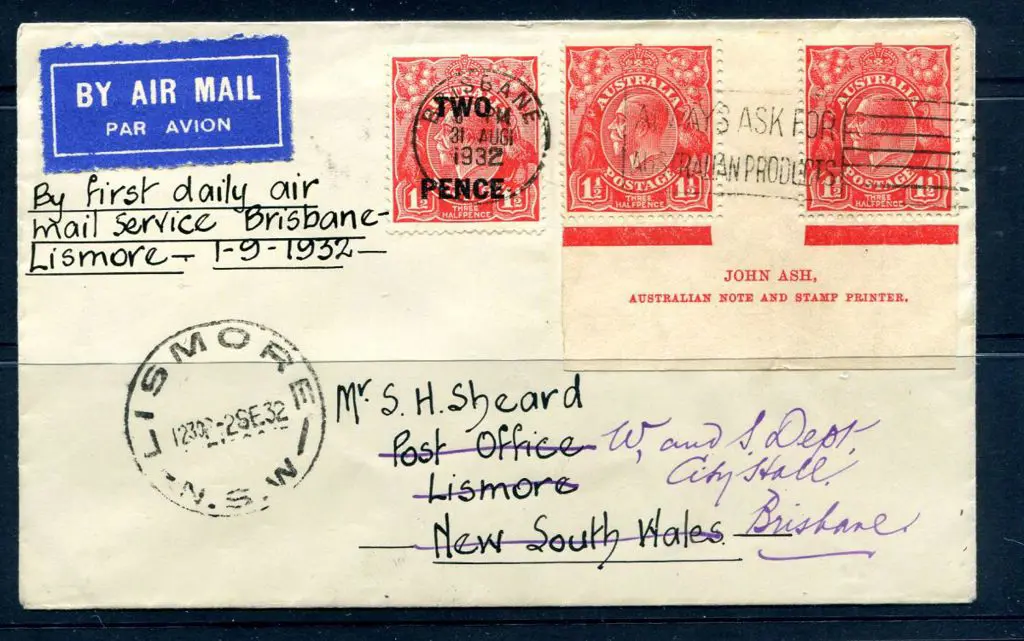 1931 (1st Sept) Brisbane to Lismore intermediate ... Image 1++