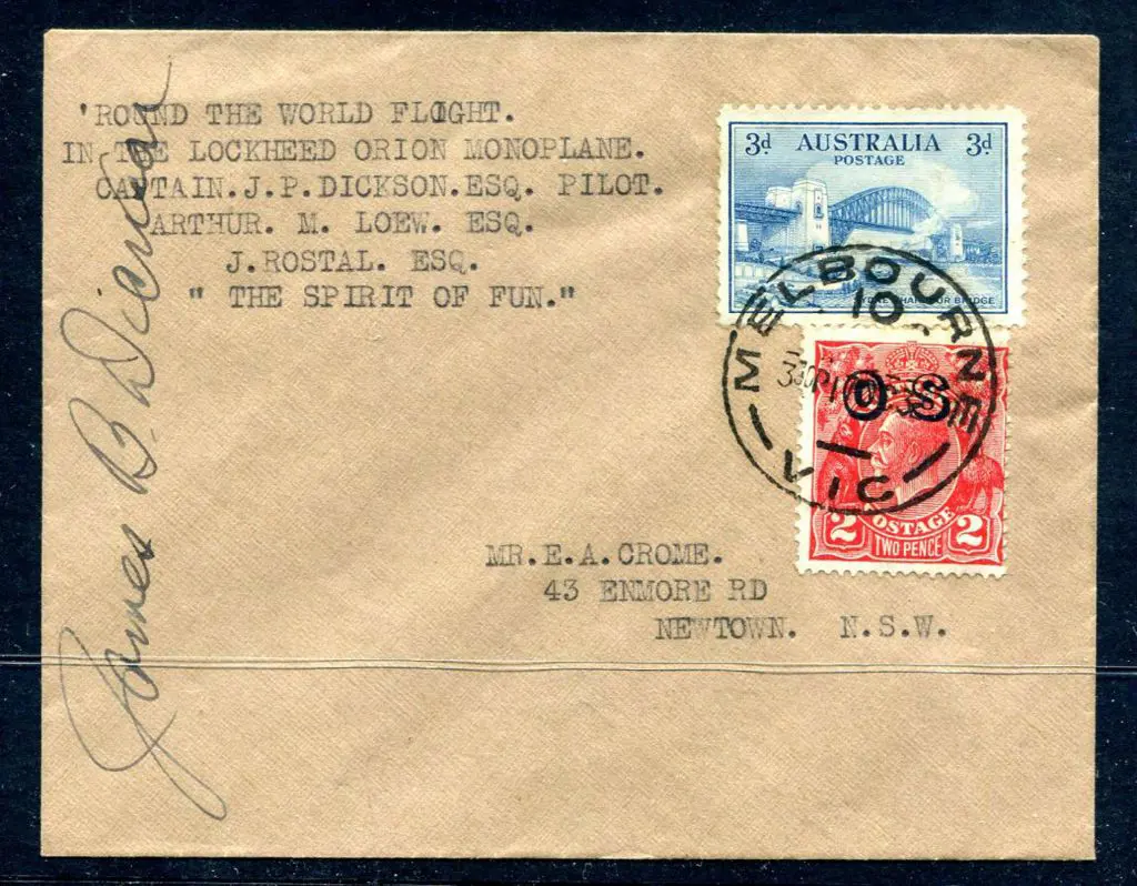 1932 (15th Oct) Sydney to Melbourne intermediate ... Image 1++
