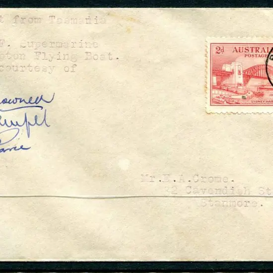 1933 (10th Apr) Hobart to Brisbane cover carried ...