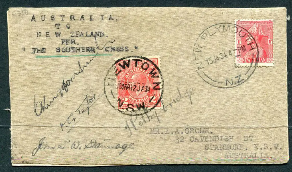 1934 (13th Jan) Australia to New Zealand "Southern ... Image 1++
