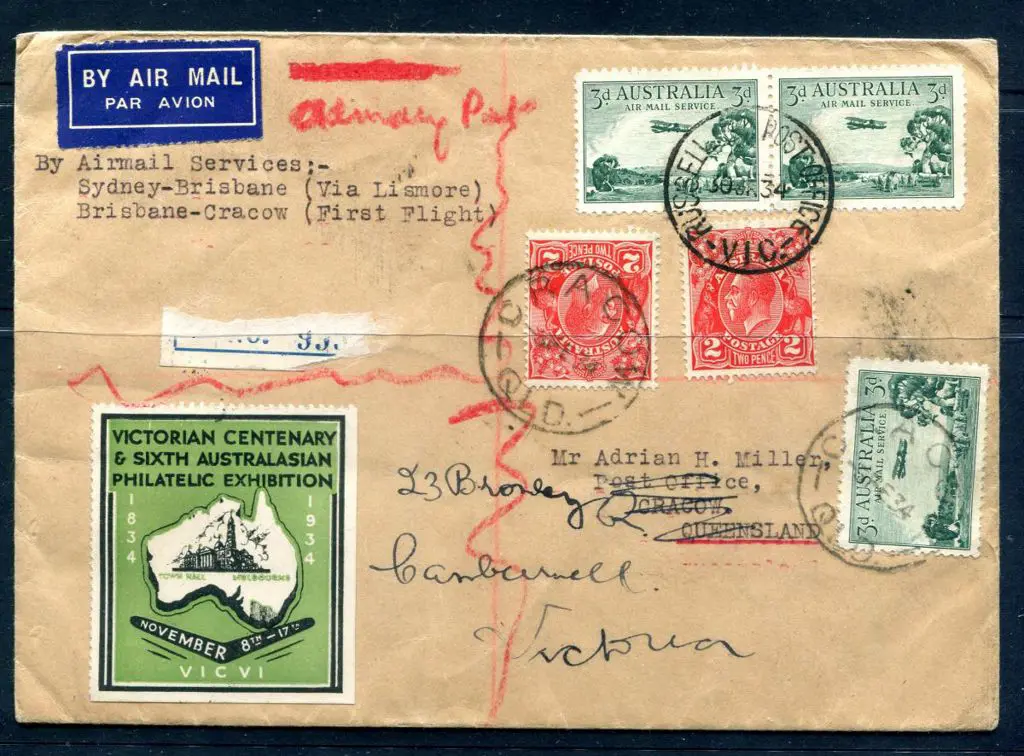 1934 (3rd Feb) Brisbane to Cracow & return by ... Image 1++