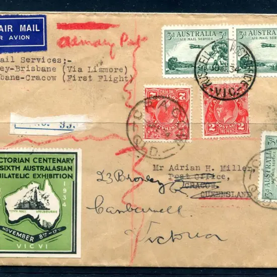 1934 (3rd Feb) Brisbane to Cracow & return by ...