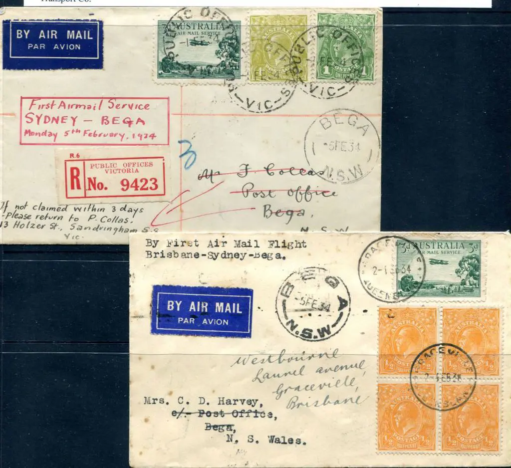 1934 (5th Feb) Bega to Sydney x 2 having been ... Image 1++