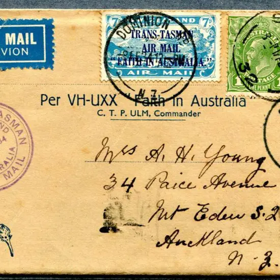 1934 (17th Feb) ditto but 7d NZ tied by Dominion ...