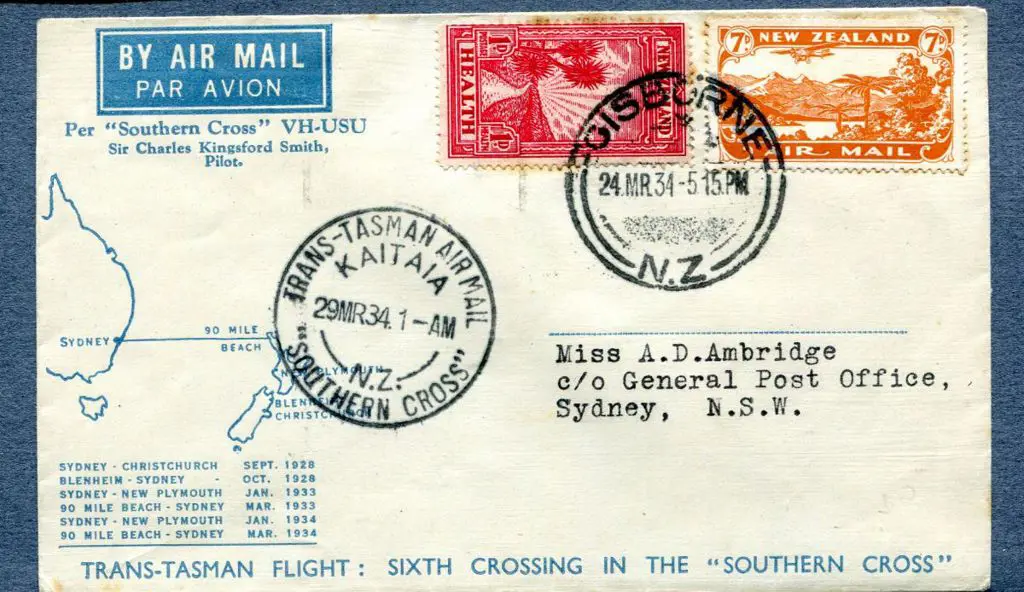 1934 (29th Mar) ditto but with 7d Airmail & 1d ... Image 1++