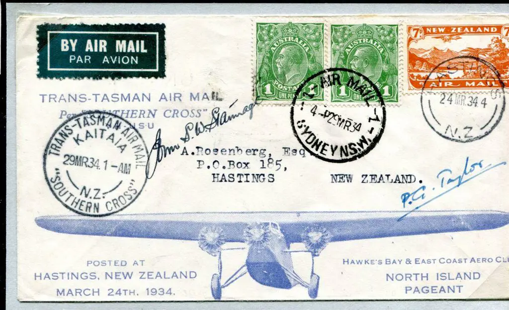 1934 (29th Mar) New Zealand to Australia but one ... Image 1++