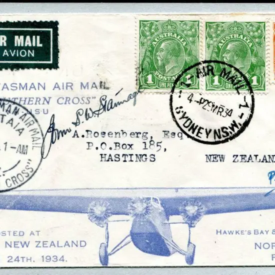 1934 (29th Mar) New Zealand to Australia but one ...