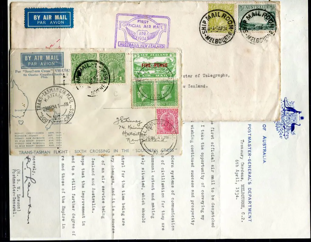 1934 (10th-14th Apr) Australia to NZ addressed to ... Image 1++