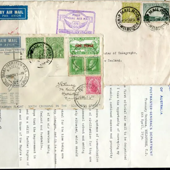 1934 (10th-14th Apr) Australia to NZ addressed to ...