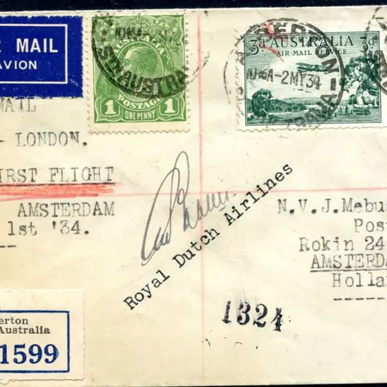 1934 (2nd May) Karachi to London then by First ...