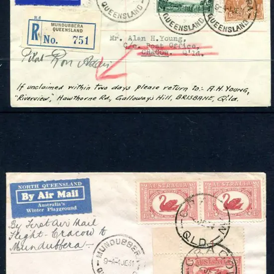 1934 (2nd June) Mundubbera to Cracow plus return ...