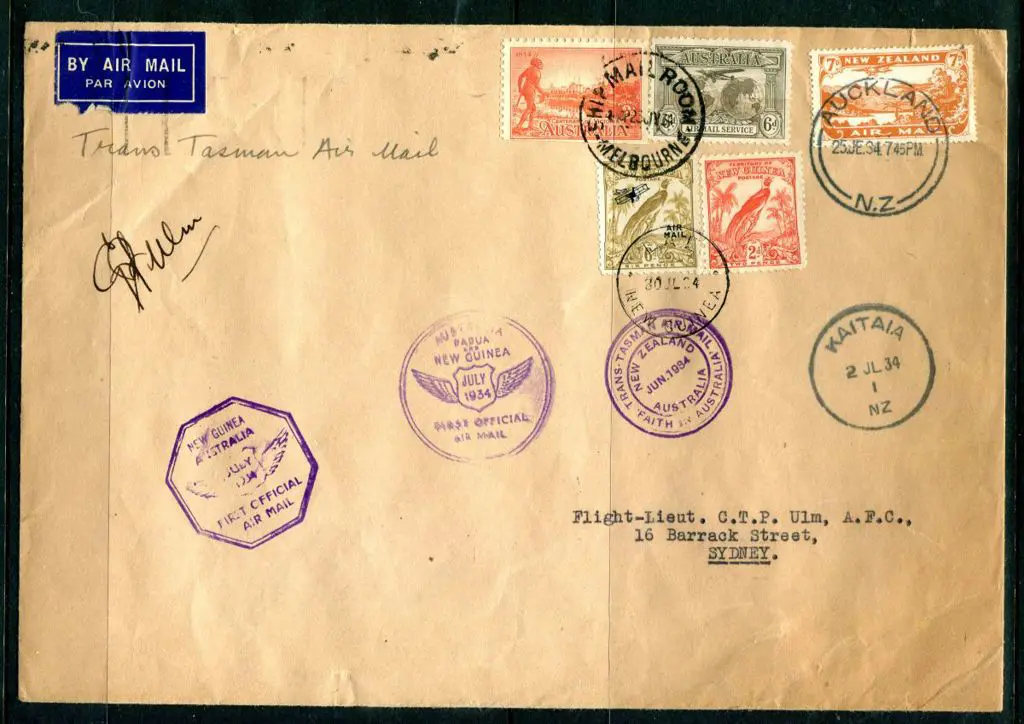 1934 (2nd July) New Zealand to Australia & 1934 ... Image 1++