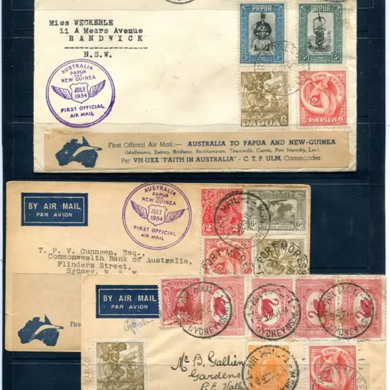 1934 (24th July) ditto but x 3, each with mixed ...