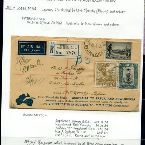 1934 (24th July) ditto but return to Sydney Regd ...