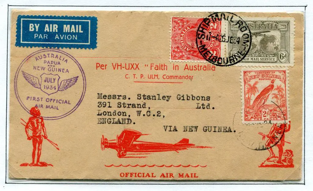 1934 (24th July) Australia to New Guinea Ulm flown ... Image 1++