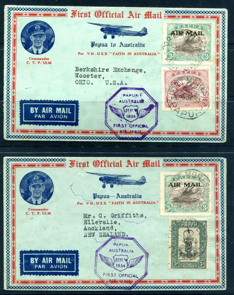 1934 (24th July) Papua to Australia per "Faith in ... Image 1++