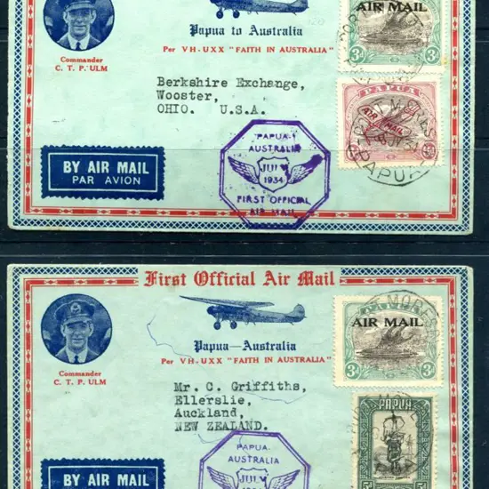 1934 (24th July) Papua to Australia per "Faith in ...