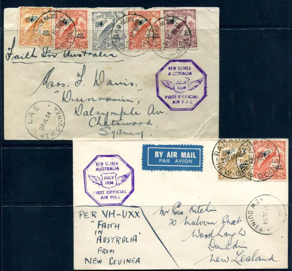 1934 (24th July) New Guinea to Australia pair of ... Image 1++