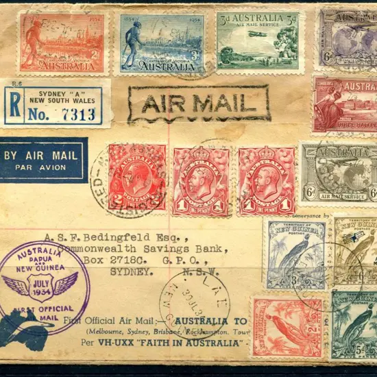 1934 (24th July) ditto with cover made by adhering ...