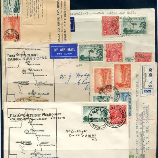 1934 (24th July) Melbourne to Cairns x 3, Sydney ...
