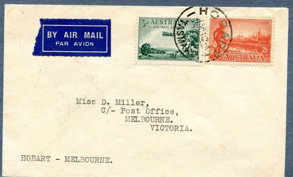 1934 (1st Oct) Hobart to Melbourne via King Island ... Image 1++