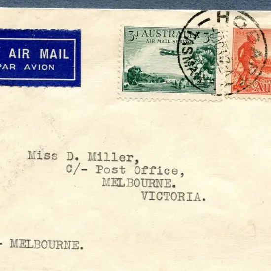 1934 (1st Oct) Hobart to Melbourne via King Island ...
